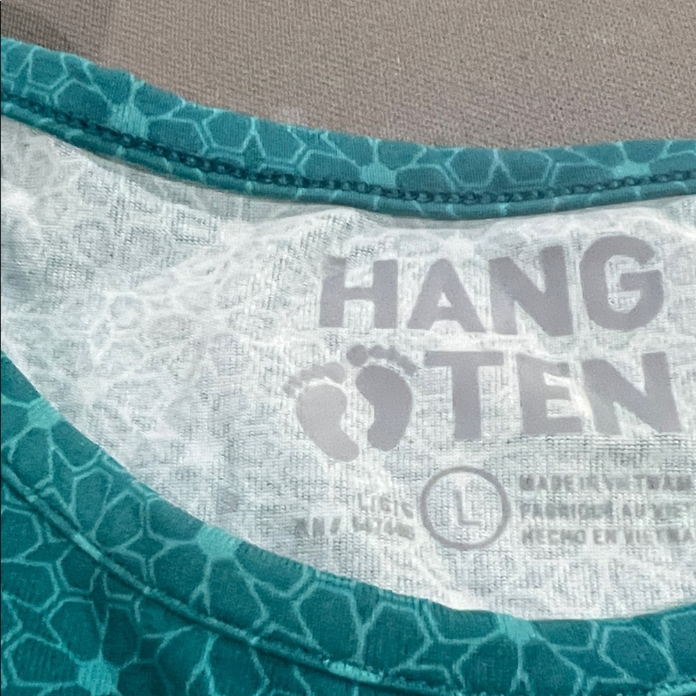 Hang Ten Teal Geometric Long Sleeve Shirt - Picture 2 of 3